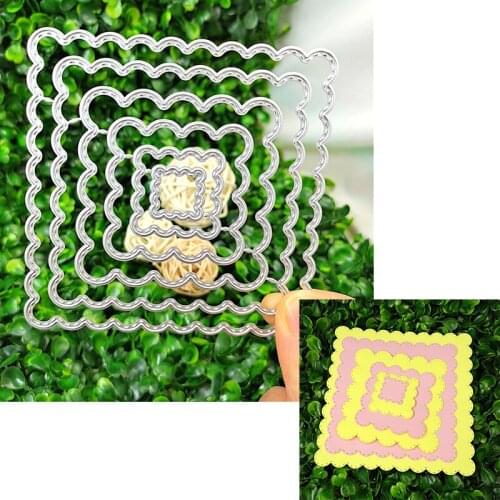 Suitable for Christmas metal cutting die and DIY scrapbook album 3D greeting card making square dotted frame 2021 NEW