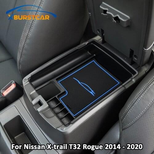 Xburstcar Car Interior ABS Armrest Box Storage Boxes Case for Nissan X-trail Xtrail T32 Rogue 2014 - 2020 Accessories