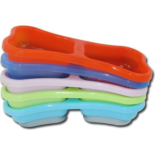 Quevinal 120pcs/Lot BEST FOR YOUR PET Dogs/Cats Pet Portable Plastic Travel Feeding Bowl Water Dish Feeder Pet Bowl Chuck fixed