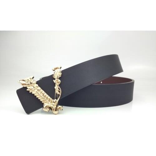 High Quality Flower Letters buckle golden buckle belt men fashion luxury strap leather white ceinture homme for women