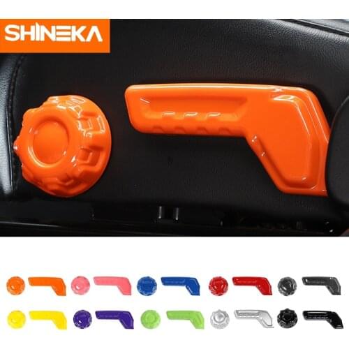 SHINEKA Interior Mouldings Car Seat Adjustment Wrench Cover Trim ABS Decorative Sequins For Jeep Wrangler JL 2018 Up Accessories