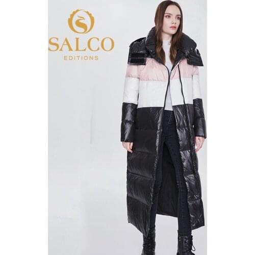 SALCO New hot sale in 2020, 90% down filled jacket, tricolor fabric design, winter warm jacket
