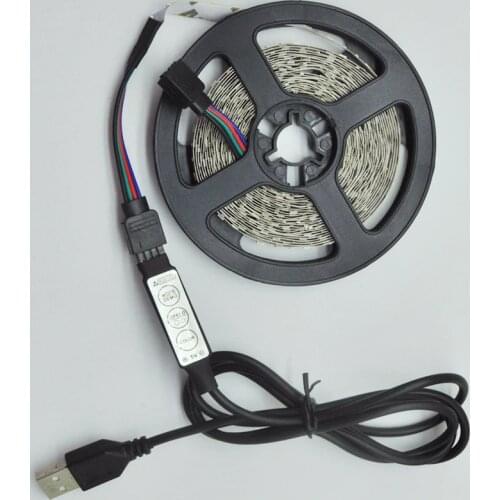 LED Strip Light 3Key Control USB Cable Flexible Lamp SMD 2835 1M 2M 3M 4M 5M Tape Diode DC 5V Desk Screen TV Background Lighting