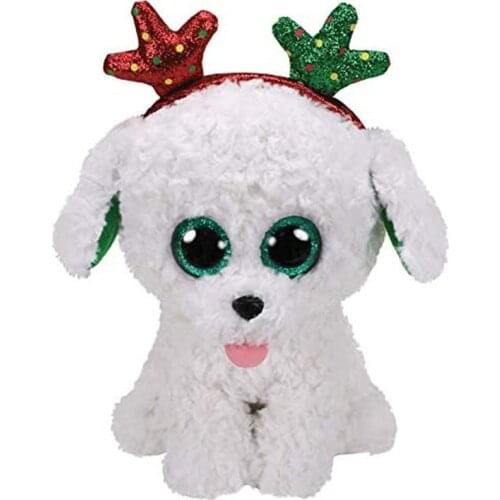 Ty Animals Sugar the Santa Dog Plush Christmas Toy