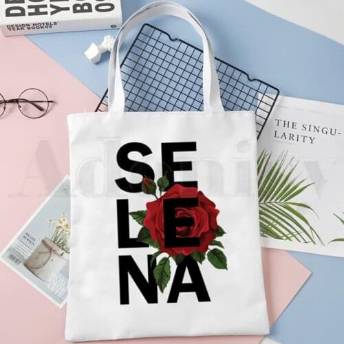 Vintage 90s La Reina SELENA QUINTANILLA Cartoon Handbags Shoulder Bags Casual Shopping Girls Handbag Women Elegant Canvas Bag