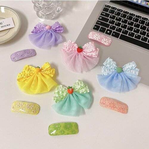 2 Pcs/Set Children Cute Colors Fruit Carrot Bow Flower Ornament Hair Clips Girls Lovely Sweet Hairpins Kids Hair Accessories