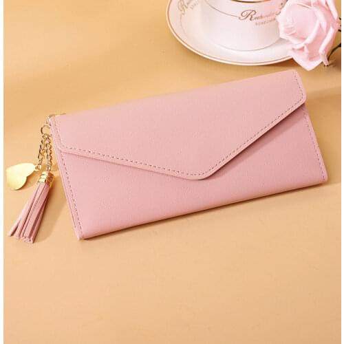 Women Long Wallets Purses Fashion PU Leather Wallets For Ladies Tassel Money Pocket Card Holder Female Wallets Hasp Clutch Bag