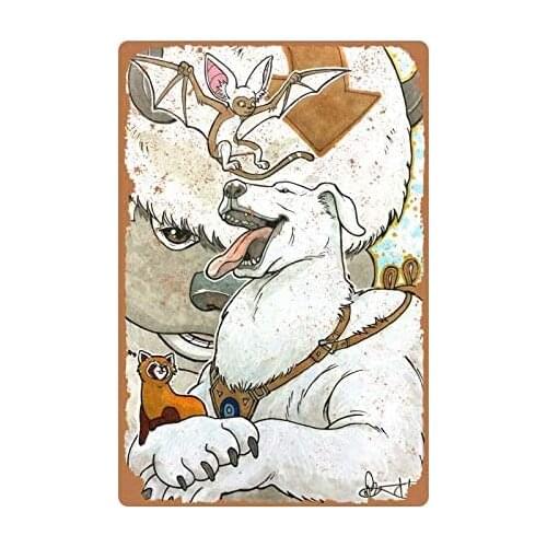 Tin Sign Retro Anime Animal Buddy Bar Kitchen Restaurant Wall Decoration. 12Inch X 16 Inch