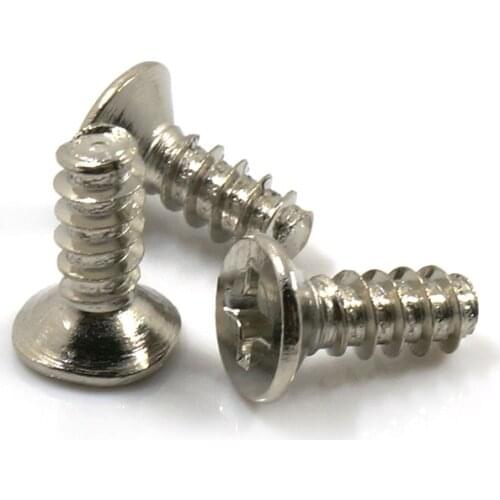 LUCHANG 1000PCS M1.2 M1.4 M1.7 M2 Nickel Micro Electronic Screw Flat Countersunk Head Flat Tail Self - Tapping Screws