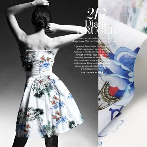 140cm wide 15mm 30% silk 70% linen floral summer fabric a little transparent and hard fabric D038