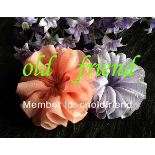 2014 New sytle 2.2" Ballerina Wrinkle Chiffon Flower For Headbands Dress Free Shipping 160pcs/lot