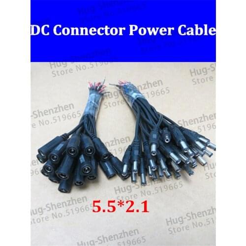 25pair Monitoring DC power male+female connector power cord / led controller DC line / size 5.5 * 2.1 Power Plug Connector