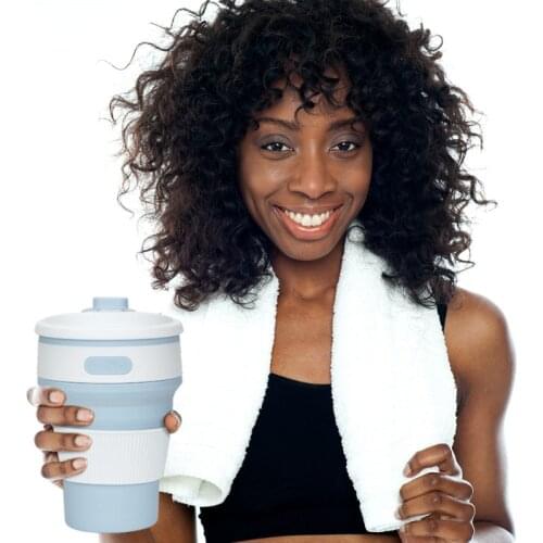 350mL New Silicone Folding Coffee Cup Retractable Water Cup Travel Silicone Portable Water Bottle Household Healthy Water Cup