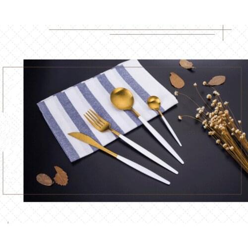 4pcs/set Portugal Stainless Steel Cutlery Set knife fork Flatware Set Gift Dinnerware Sets Kitchen Food Tableware PM 004