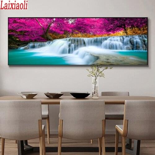 5D DIY Diamond Painting Kits Landscape waterfall Full Drill Rhinestone Embroidery Cross Stitch Arts Craft large Wall Decoration
