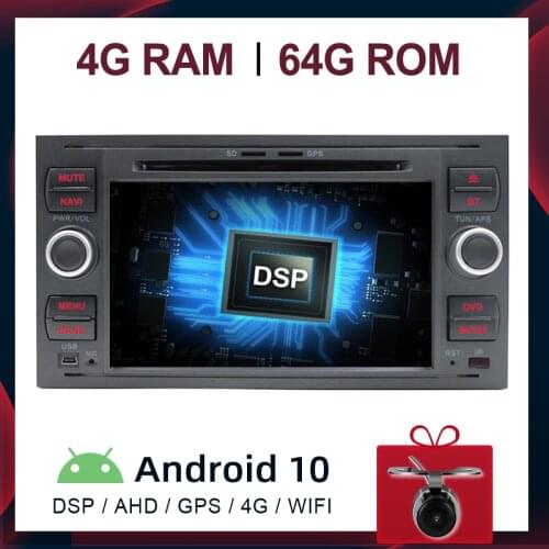 DSP 2 Din Auto Radio PX6 Android 9 For Ford/Mondeo/Focus/Transit/C-MAX/S-MAX/Fiesta Car Multimedia Video GPS Navi 4G RAM+64G