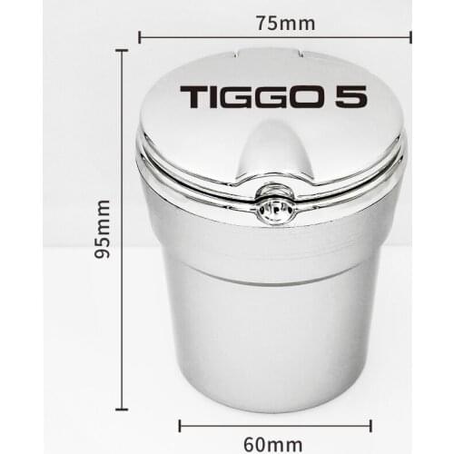 Car Ashtray With Led Lights With Cover Creative Personality For Chery Tiggo 5 Car Accessories 2015 2016 2017 2018 2019 2020 2021