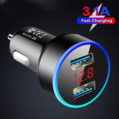 Car Chargers Quick Charge 3.0 Universal Mobile Phone Charging Adapters Dual Port USB Car Charger For iPhone 12 Xiaomi 11 Huawei