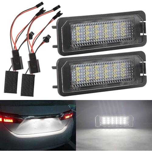 Car LED License Number Plate Light 12V 3W 18SMD Error-Free Bulb For VW Golf MK4 MK5 MK6 Passat Polo CC Eos VW NEW Beetle II 2006