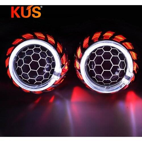 2.5inch honeycomb blue coating Bi xenon HID MINI projector Lens H1 car headlight H4 H7 base adapter ring Car Styling retrofit