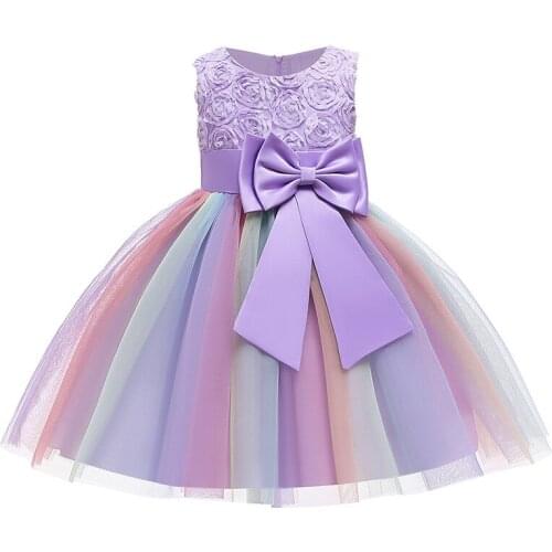 Summer girls Dress Children clothes stripe Dresses Girl floral Costumes Princess Wedding birthday Party Dress Baby Kids Clothing