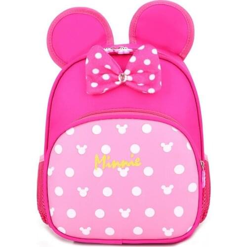 Disney Cartoon kids backpack Minnie Mouse SchoolBag Backpacks Children School Bag for girls mochila kindergarten Baby gifts