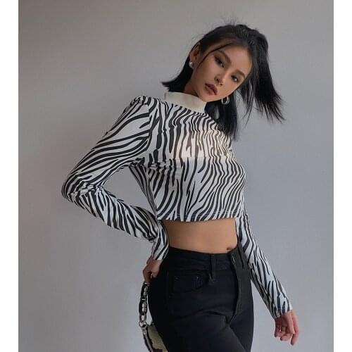 Jazz Dance Tops Women Cheerleader Uniform Zebra Dancer Outfits Stage Costume Long Sleeve Designer Clothes Kpop Outfit JL2773