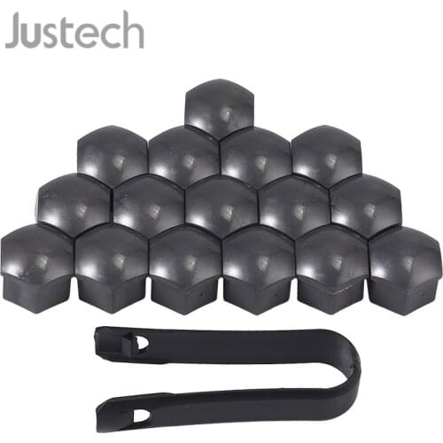 Justech 20Pcs Gray Wheel Nut Caps Bolt Covers 17mm Universal For VW Golf Bora Passat Lupo Polo Audi BMW Fiat Ford Mercedes-Benz