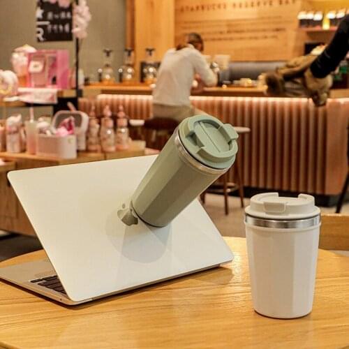 Coffee Does Not Pour The Cup 304 Stainless Steel Suction Cup Does Not Pour The Cup Magic Double Student Milk Tea Cup 380ml 500ml