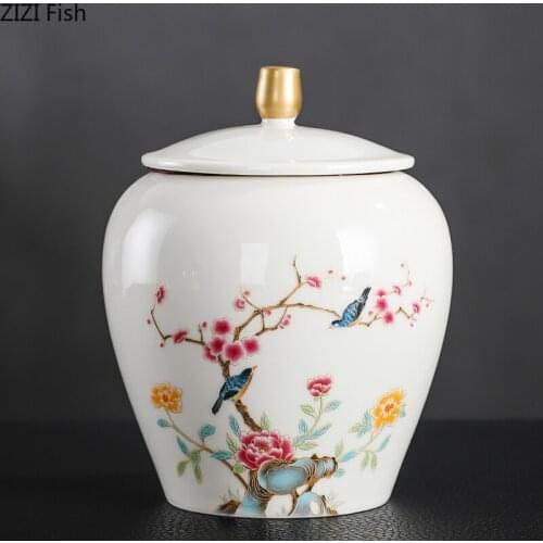 Creative Landscape Painting Ceramic Storage Tank Tea Coffee Bean Sealed Storage Tank Modern Home Decoration Accessories Gift New