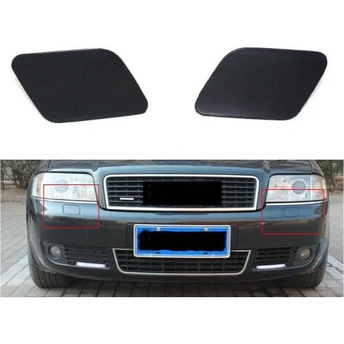 Car Headlight Washer Cover Cap Primered for Audi A6 C5 02-05 Left & Right 2002-2005 4B0 955 276 D，4B0 955 275 D