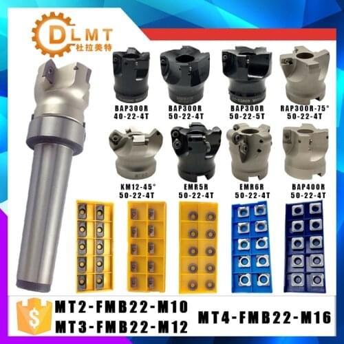 MT2 FMB22 M10 MT3 FMB22 M12 MT4 FMB22 M16 Shank BAP400R 300R 50 Face Milling CNC Cutter + 10pcs APMT1604 Inserts For Power Tool