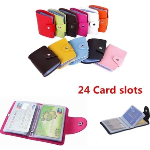 24 card slots Mens Women Leather Credit Card Holder Case card holder wallet Business Card Package PU Leather Bag