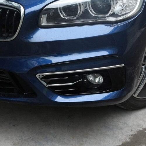 ABS Chrome Front Fog Lamp Light Cover Trim For BMW 2 Series F45 F46 Gran Active Tourer 2015-2017 Polish Silver