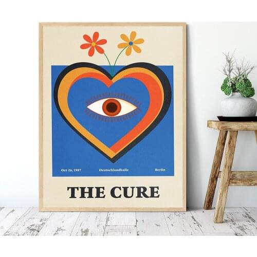 Retro The Cure Rock Band Music Wall Art Canvas Painting Nordic Posters and Prints Wall Pictures for Living Home Decoration
