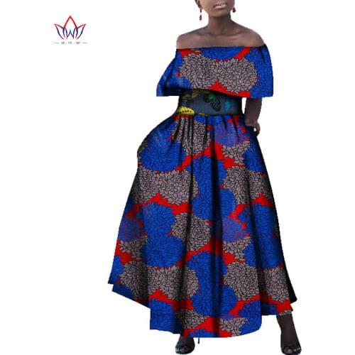 New Fashion African Print Long Beach Dress Slim Brand Design Vintage with Pockets Summer Ladies' Elegant Maxi Dress 6XL WY1785