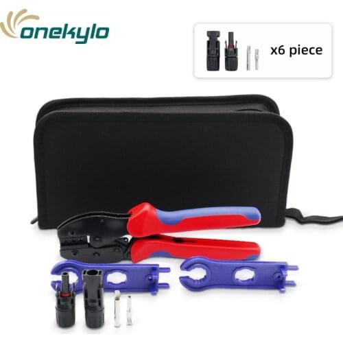 LY-2546B Solar Crimping Tool for MC4 MC3 Cable Connector 6pcs Male Female Solar Terminals Tool Kit for 2.5/4/6mm² Solar PV Wire