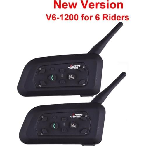 Vnetphone V6 Multi BT Interphone 1200M Motorcycle Bluetooth Helmet Intercom intercomunicador moto interfones headset for 6 Rider