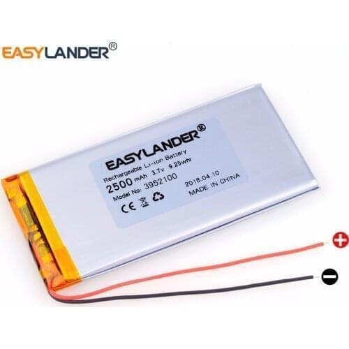 3952100 3.7V 2500mAh Rechargeable li Polymer Li-ion Battery For Bluetooth Notebook Tablet PC electronics safety lamp 4052100
