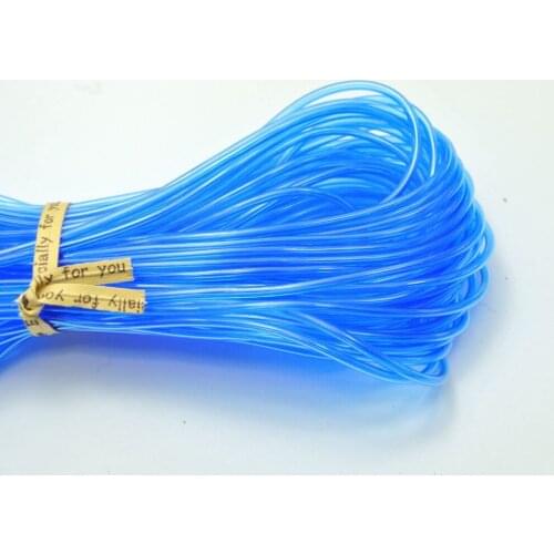 10 Meter Transparent Royal Blue 2mm Hollow Rubber Tubing Jewelry Cord Cover Memory Wire
