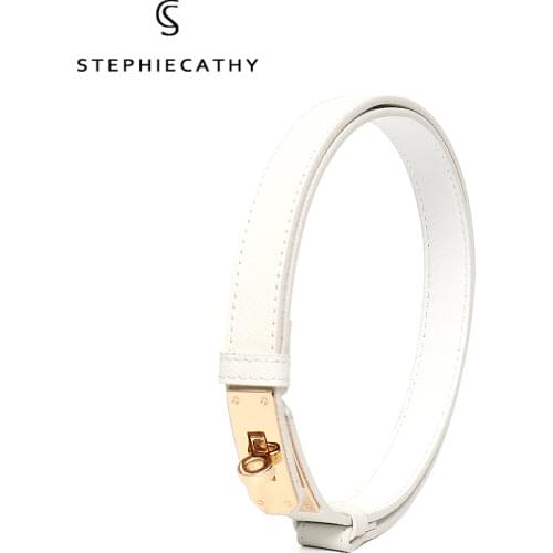 SC NEW Design Retro Fashion Casual All-Match Leather For Women Belt Simple Metal Round Buckle Jeans Waistband Ladies Slim Straps