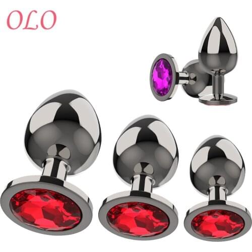 OLO 3pcs/Set Metal Anal Plug For Women/Men Prostate Massager Dildo Anus Stimulator Smooth Gay Anal Beads 3 Size Sex Toys