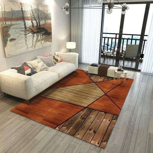 Modern Nordic Style Imitation Wood Grain Floor Mat Door Mat Anti-slip Mat Carpet Bedroom Living Room Home Decoration