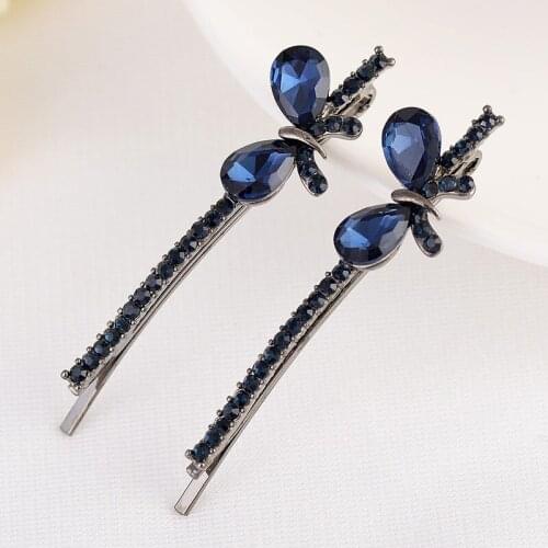 Rhinestone Butterfly Hair Clip 1 Pair Girls Barrette Square Hairpins Women Metal Maple Leaf Hairclips Hair Accessories