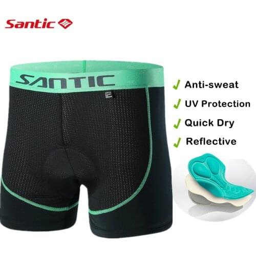 Santic Bike Shorts Cycling Padded Underwear Summer Coolmax 4D Pad Shockproof Short MTB Road Bike Bicycle Shorts Bermuda Ciclismo