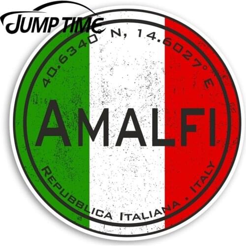 Jump Time Amalfi Italy Vinyl Stickers - Italian Flag Sticker LuggageDecal Car Window Bumper Car Accessories