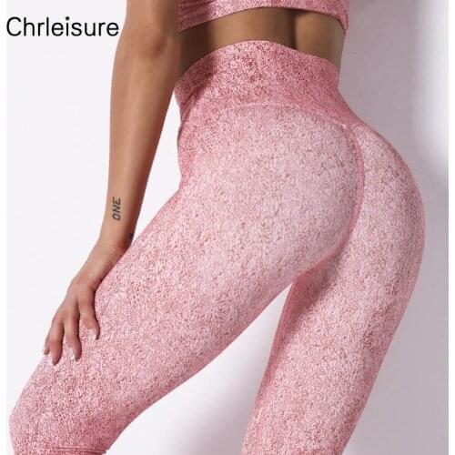 CHRLEISURE Women Push Up Leggings High Waist Booty Fitness Printed Leggings Sexy Breathable Clothing Female Sportswear