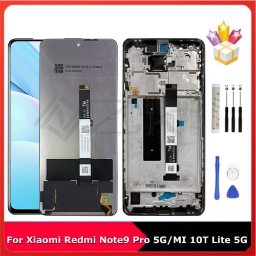 6.67" For Xiaomi Redmi Note 9 pro Mi 10 T Lite 5G LCD Display Panel Touch Screen M2007J17C +Frame Digitizer Assembly Replacement