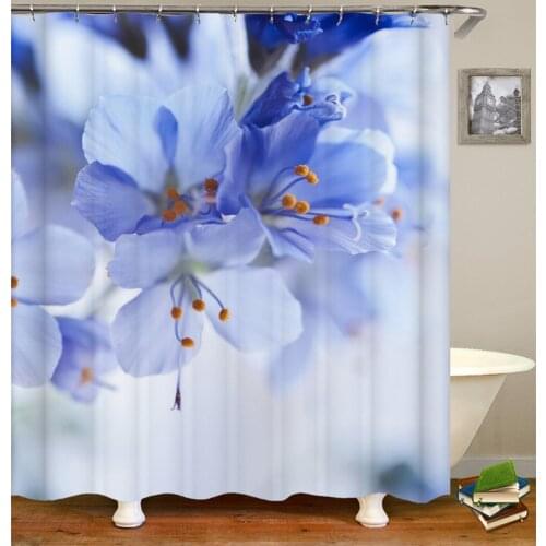 3D Colorful Flowers Trees Shower Curtain Nature Flower Waterproof Polyeste Fabric Bathroom Curtains Customized Home Decoration