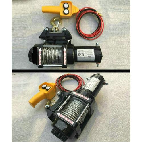 6000lbs12V/24V Portable Copper Core Motor Winch Power Recovery Winch Cable Puller Winch Kit Winch Trailer Truck Truck